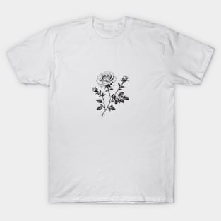 Rose Flower Monochrome T-Shirt